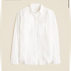 NWT!J.Crew Garçon classic white shirt in Baird McNutt Irish linen.Women’s 8 Tall